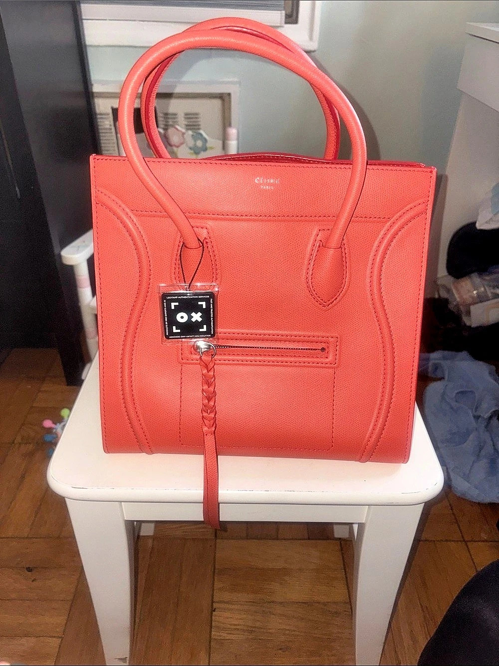 Celine Phantom Luggage Tote Leather Tote in Orange